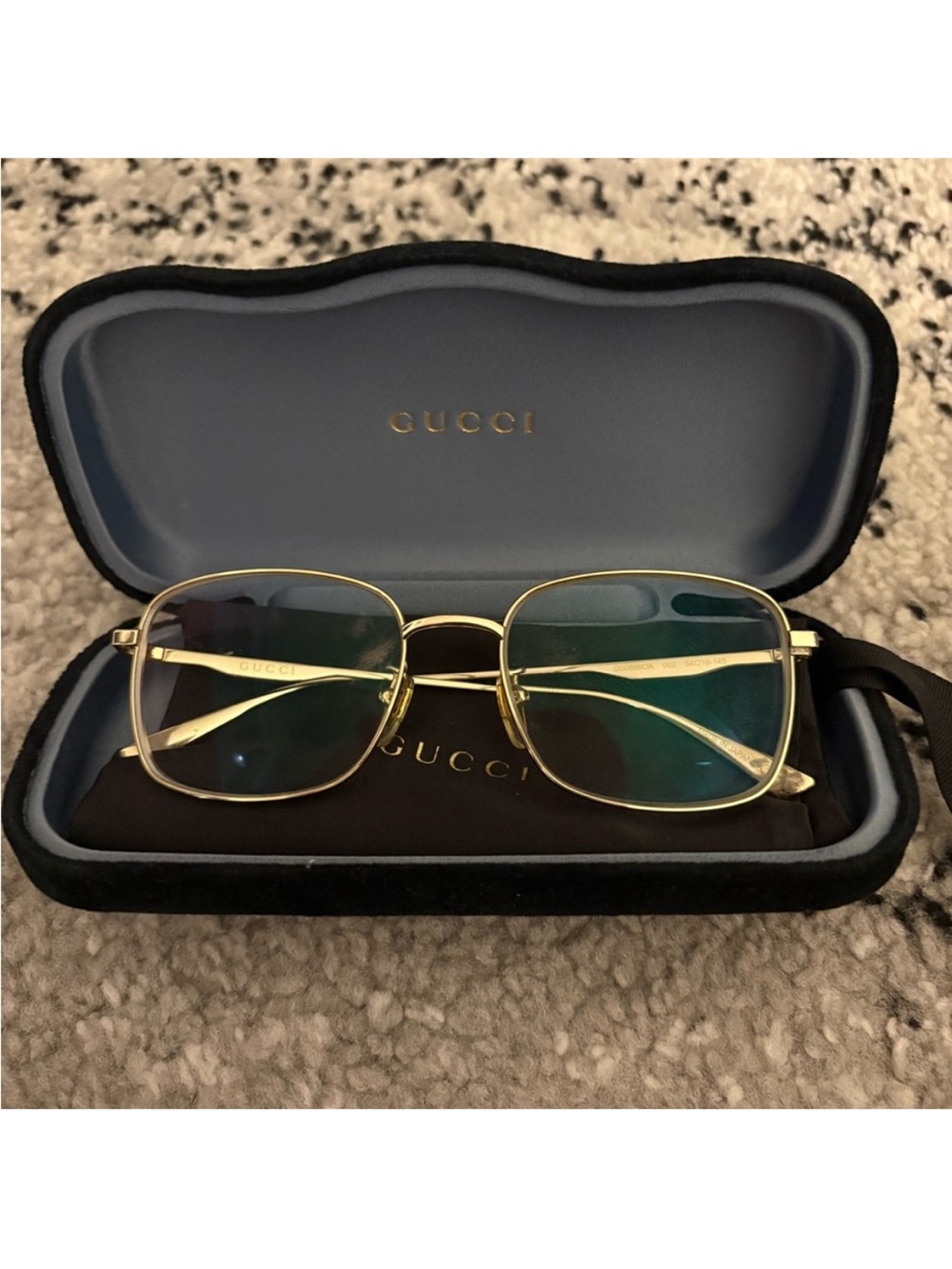 Gucci Gold Square Frame eyeglasses